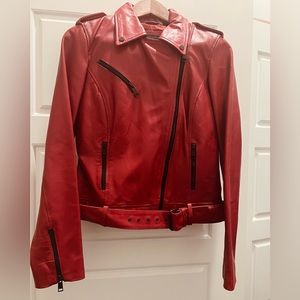 Barney’s Originals, Women’s Red Leather Jacket, size 4